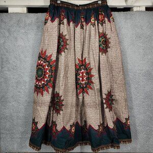The African Shop Women's Size 18 Multicolor Ethnic Print Zip Full Maxi‎ Skirt